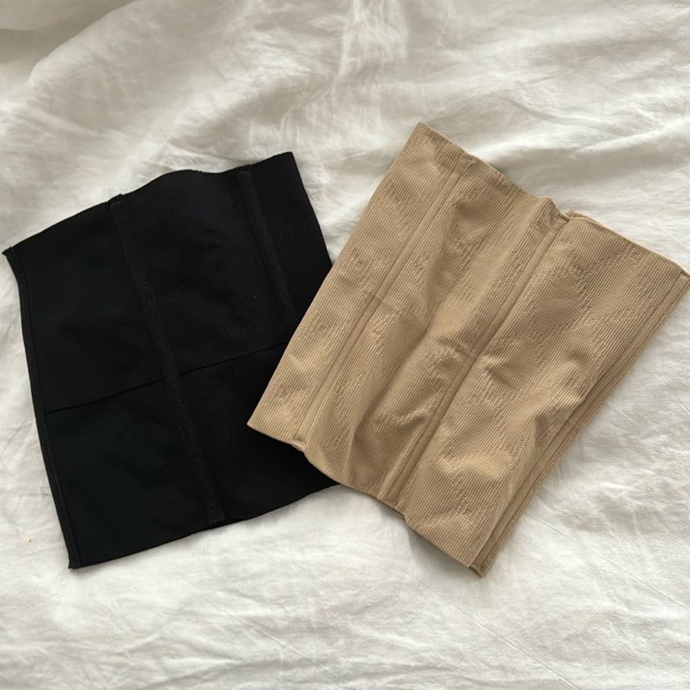 2 XS Bumpsuit postpartum Support Waist Trainers black / beige